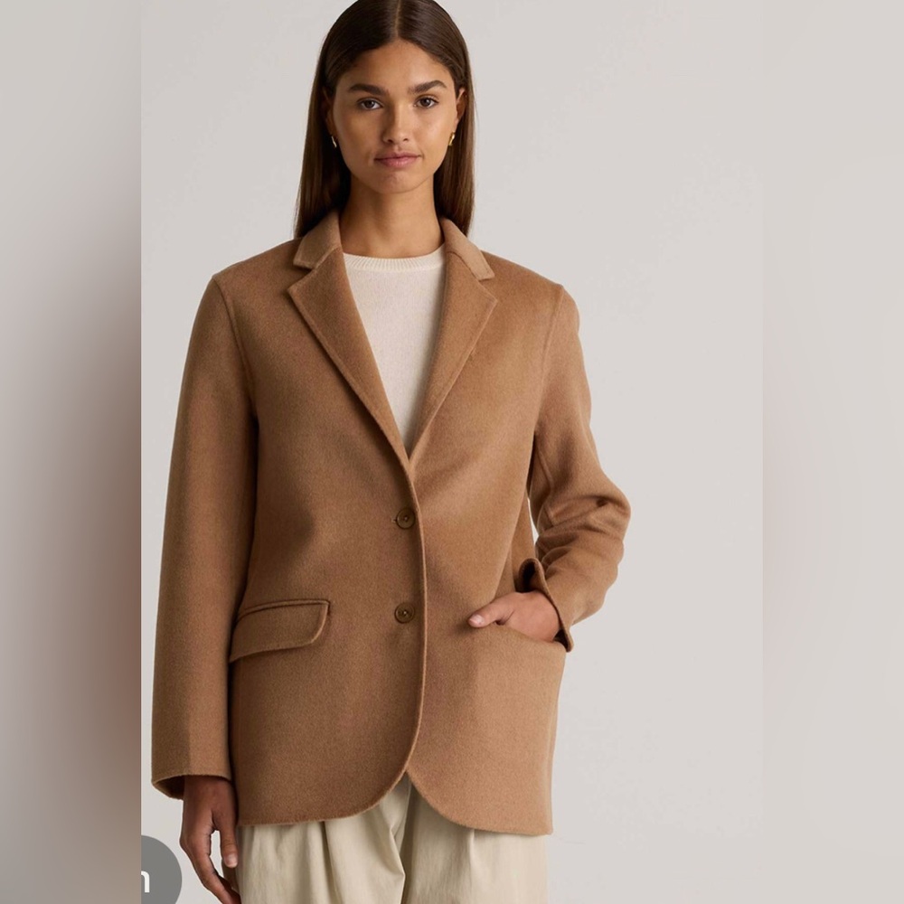 New with tags Quince Double Faced Merino Wool Soft Blazer Caramel Women's Sz XL